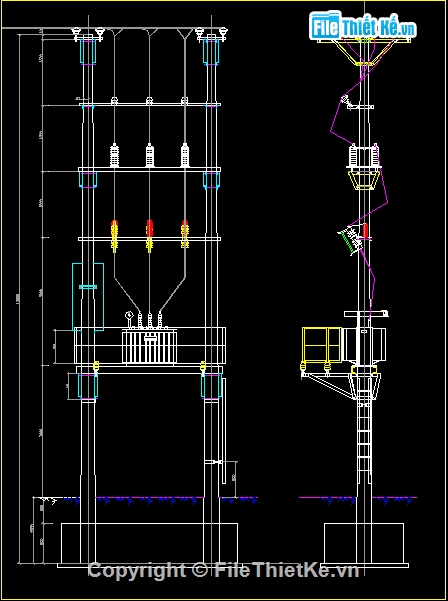 Trạm biến áp,File Auto cad,File cad,chi tiết trạm biến áp